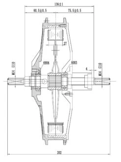 Nine Continent 500W Hinterradmotor Mit Kassettenaufnahme -Abus Verkäufe Dimensionszeichnung NineContinent neu 1280x1280