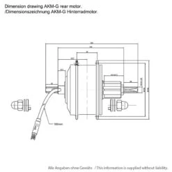 EBS V2 AKM-G Hinterradmotor 36V 250W 32 Speichenlöcher 9 EBS V2 AKM-G Hinterradmotor 36V 250W 32 Speichenlöcher -Abus Verkäufe Dimensionszeichnung AKM G Hinterradmotor F02 1280x1280 1