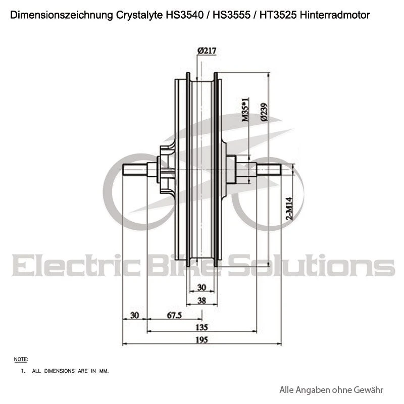 Crystalyte Hinterradmotor 1000W (Higo L1019 Hochleistungsstecker) 7 Crystalyte Hinterradmotor 1000W (Higo L1019 Hochleistungsstecker) – Bild 5
